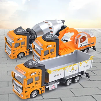 Lieti Inžinerijos Transporto priemonių Traukti atgal žaislas automobilis 1:48 ekskavatorių Kombaino savivartis vaikų plaything dovana Imitavimo modelį statyti
