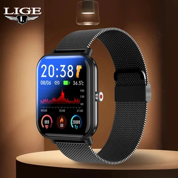 LIGE 2023 Smartwatch Vyrų Laikrodžiai Vandeniui Kraujo Deguonies Širdies ritmo Monitorius 