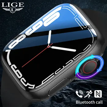 LIGE NFC Smart Watch Vyrų Serija 7 Smartwatch Moterų 2022 Belaidžio Mokesčio Rinkimo Skambinkite Vandeniui Fitness Tracker Sporto Laikrodžiai