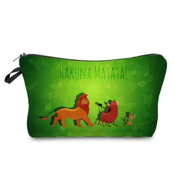 Liūtas Karalius Spausdinimo Kosmetinės Disney Animacinių Filmų Gyvūnų Moterų Saugojimo Krepšys Karšto Pardavimo Mergina Makiažas Maišelį Nešiojamų Kelionių Skalbinių Krepšys