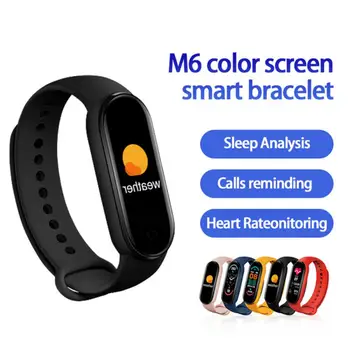 M6 Smart Watch Vyrų, Moterų Fitneso Apyrankę Tracker Širdies Ritmo Monitorius Vandeniui Sporto SmartWatch Už Xiaomi 