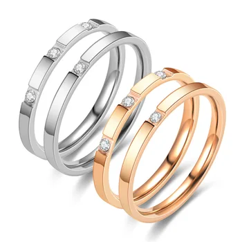 Madingų nerūdijančio plieno žiedas moterų nauja titano plieno pora vestuvių žiedas dovana