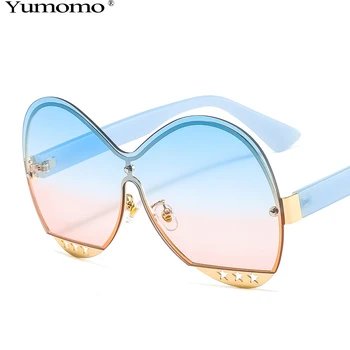 Mados Didelis rėmo akiniai nuo saulės Cat eye akiniai nuo saulės moterims Gradientas derliaus Hollowing out dizaino Akiniai moterų prabangių atspalvių UV400
