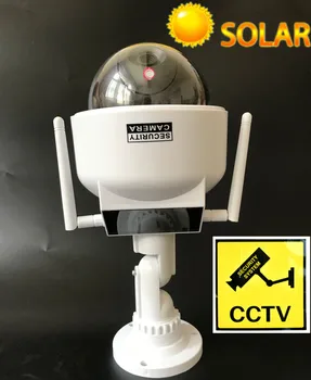 manekeno kameros saulės energijos netikrą wifi vaizdo stebėjimo cctv saugumo kameros w/ raudona šviesa infrared lauko speed dome kameros