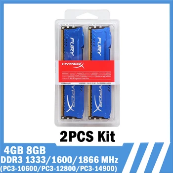 Memoria DDR3 RAM, 8GB 2x4GB 16GB 2x8GB Kit 1866MHz 1 600mhz 1333MHz DIMM Atminties 240Pins 1,5 V PC3-14900 12800 10600 HyperX RAM Fury