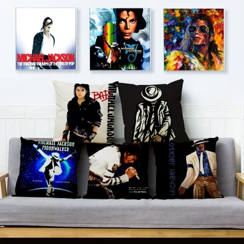 Michael Jackson Mesti Pagalvę Padengti 45*45cm Tekstilės Pagalvėlių Apvalkalus Skalbiniai, Pagalvės užvalkalą Automobilių Sofa Namų Dekoro Super Star Pagalvės Atvejais
