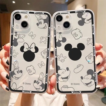 Mickey Mouse Anime Aišku, Telefono dėklas Skirtas iPhone 11 12 13 Pro MAX 12 13 Mini 6s 7 8 Plus X XR XS MAX TPU Minkšto Silikono Funda Atgal