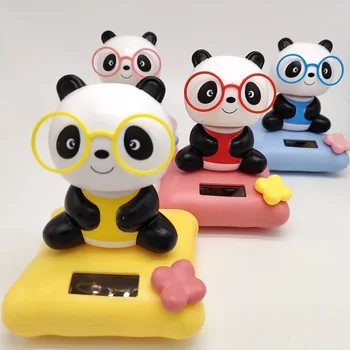 Mielas Saulės Energija Varomas Bobble Head Panda Šokių Gyvūnų Modelio, Mokslo Žaislai, Automobilių Prietaisų Skydelio Ir Biurui Dekoras