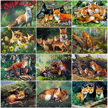 MomoArt Diamond Mozaikos Fox Pavasario Visiškai Gręžimo Aikštėje Diamond Siuvinėjimo Gyvūnų Naują Atvykimo Meno Tapybos Kryželiu Sienų Dekoras