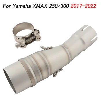 Motociklu Už Yamaha X MAX XMAX 250 300 XMAX250 XMAX300 2017 - 2022 Išmetamųjų Pabėgti Vidurio Link Vamzdžio Prijungti 51mm Duslintuvo Sistemos