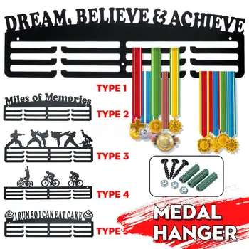 Multi-Stiliaus Medalį Kabinti Turėtojas Kabyklos Stovo Laikiklis Prie Sienos Kabliukų Biuro Dekoras Geležies Triatlonas Veikia Sporto Iššūkis Namų