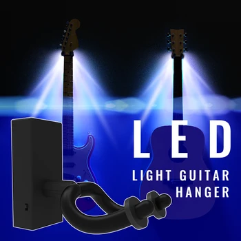 Mėlynos Šviesos LED Gitara Kablio Pakabos tvirtinimo prie Sienos Laikiklis Laikiklis Akustinė Gitara Liaudies Elektros Guitarra Stygos Dalys, Priedai