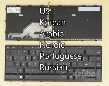 MŪSŲ, rusų, korėjiečių, arabų Šiaurės SD FI portugalijos Klaviatūra HP Probook 430 G5 440 G5 445 G5, ZHAN 66 Pro G1 SN6165BL Apšvietimu