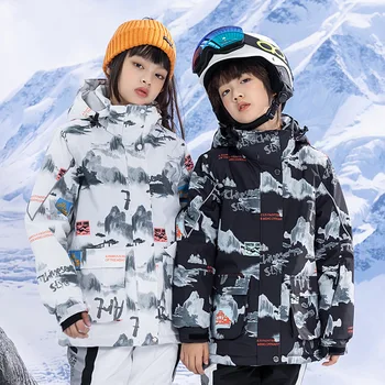 Nauja Vaikai Super Šiltas Slidinėjimo Striukė Berniukams, Mergaitėms Snowsuit Vėjo Vandeniui Snieglenčių Slidinėjimo Kostiumas Vaikų Sniego Kostiumai Žiemą