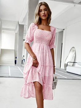 Naujas Ponios Derliaus Elegantiškas Boho Šifono Suknelė Moterims Atsitiktinis Bohemijos Šalies Paplūdimys Vasaros Suknelė Moterims Sundress Moterų Apdaras Vestidos