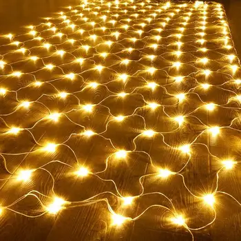 Naujųjų Metų 2023 LED Net Užuolaidų Akių Pasakos String Ligh Lauko Žibintai 1.5x1.5m 96LED Atostogų Sodo Girliandą Medžio Dekoro Pasakų Šviesos