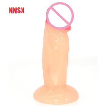 NNSX Maža Dildo Sekso Pradedantiesiems, Minkštos mažo Dydžio Suaugusiųjų Žaislas Želė Seksualus Produktų Moterų Masturbacija Su Siurbimo Bžūp Sekso Produktas