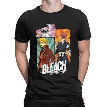 Nuostabus Bleach Anime, Japonija, T-Marškinėliai Vyrams, Apvalios Apykaklės Medvilnės T Shirts Kurosaki Ichigo Trumpas Rankovės Tees Grafinis Viršūnės
