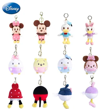 Originali 11-20cm Disney Pliušas Pav Žaislas Anime ir Animacinių filmų Mickey Mouse Donaldas Keychain Kuprinę Pakabukas Vaikams Kalėdų Dovanos