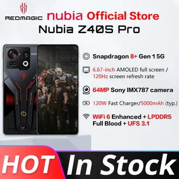 Originalus Nubija Z40s Pro 5G Išmanųjį telefoną 6.67 colių 144Hz Ekrano Snapdragon Gen 8+ Octa Core 50MP Triple Kamera 80W/120W QuickCharge