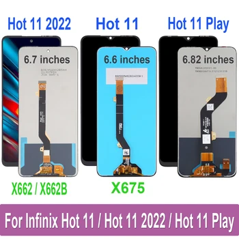 Originalą Infinix Karšto 11 Žaisti LCD Ekranas Jutiklinis Ekranas skaitmeninis keitiklis Asamblėjos Infinix Karšto 11 Hot11 2022 X662 X662B X675 LCD