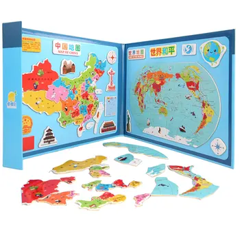 Pasaulio Žemėlapis, Dėlionė Žaislas Medienos Burr-Nemokamą Mokslą Žemėlapis Galvosūkiai Šeimos stalo Žaidimai Vaikams 