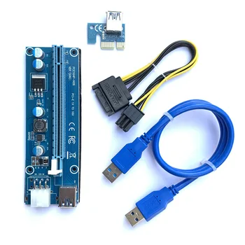 PCI-E Riser Card 60cm USB 3.0 Kabelį, PCI Express 1X Iki 16X Extender PCIe Adapteris, skirtas GPU Grafikos Plokštę