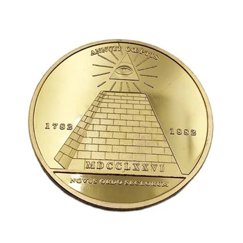 Piramidės Atminimo Monetų Kolekciją Dievo Akis Visagalio Dievo Auksą, Padengtą Namų Puošybai Amatų Suvenyrų Darbalaukio Papuošalai