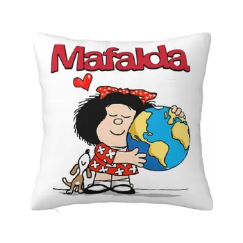 Prabanga Mafalda Pasaulyje Ir Jos Mažylis Pagalvėlė Padengti Minkšta Quino Komiksų, Animacinių filmų Pagalvę Padengti Automobilio Aikštėje Užvalkalas Apdaila