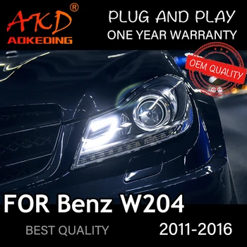 Priekinis žibintas Benz W204 2011-2014 Automobilių автомобильные товары LED DRL Hella 5 Xenon Objektyvas Hid H7 C200 C260 Automobilių Reikmenys