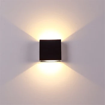 Pritemdomi 6W Sienos Lempos Kambarį LED Šviestuvas Eilėje Sienos Sconce Miegamojo Sienos Žibintai LED Balta/Juoda Spalva