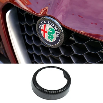 QHCP ABS Anglies Pluošto Priekinės Galinės Grotelės Ženklelis Pasirašyti Erdvinio Rėmo Dekoratyviniai Lipdukai Alfa Romeo Giulia Stelvio Automobilio Aksesuaras