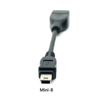 qywo MINI USB otg kabeliu 10cm trumpas kabelis Mini-B 5Pin Male į USB 2.0 Moteris Duomenų Adapterio kabelį AUX Garso Tablet MP3 MP4
