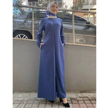Ramadanas Eid Užtrauktukas Atidaryti Abaja Dubajus Islamo, Indijos Drabužius Musulmonų Moterims Suknelė Afrikos Hijab Suknelės Kaftan Vestido Arabe Mujer
