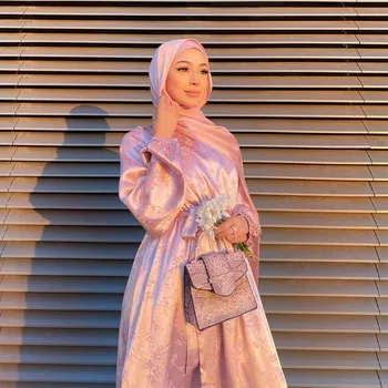 Ramadanas Musulmonų Mados Suknelė, Hijab Eid Satino Abaja Dubajus Turkijos Islamo Drabužių Pagrindinio Uždarytas Abayas Moterims Afrikos Kaftan Skraiste