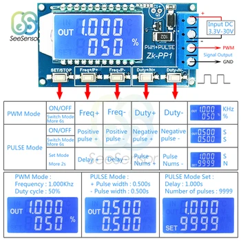 Reguliuojamas PWM Impulso Signalo Generatoriaus, DC 3.3 V-30 V 1 hz-150KHz LCD Dažnį, darbo Ciklas Square Wave 