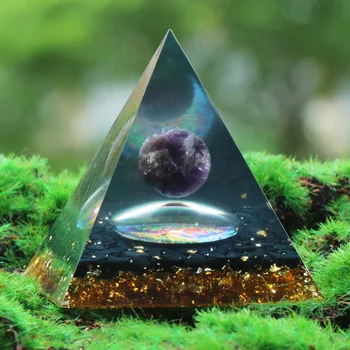 Reiki Gydymo Obsidianas Chip Akmenys Gyvybės Medžio Simbolis, Rankų darbo Orgonite Piramidės Apsaugos Energijos Generatorius Meditacija