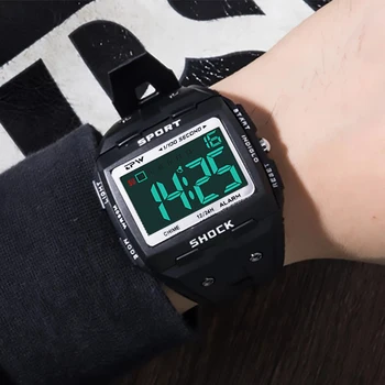 Relogio Masculino 2021 Vyrų Skaitmeninis Žiūrėti LED Backlight Vandeniui 5ATM Kvadratinių Sporto Karinės Chronograph Watch Vyrų Reloj Hombre