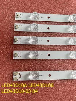Rinkinys 5vnt LED Apšvietimo juostelės JVC LT-43M650 LT-43M450 LE43U6500U FD4351A-LU LED43D10A LED43D10B-ZC14FG-01 LED43D10-03(A), 04
