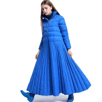 Rudenį ir žiemą stiliaus Sijonas ilgas, žemyn striukė moterims specialios Konstrukcijos kailis Mėlyna mados parkas moterų ir priežastinis šiltas dėvėti wq92