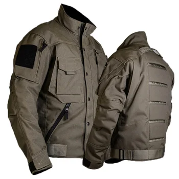 Rudenį Taktinis Striukė Vyrams Aukštos Kokybės Karinės Multi Pocket Įbrėžimams atsparus Vėjo Krovinių Striukės Kovoti su Armija Vyrų Outwear