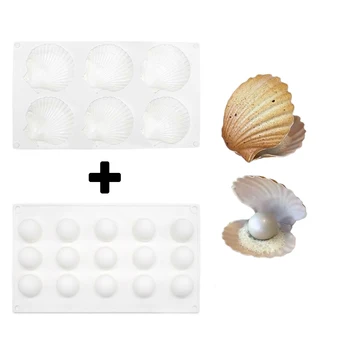Shell Perlų Formos Silikono Torto Formos Rankų Darbo Šokolado Putėsiai Konditerijos Formos Tortas Dekoravimo Įrankiai, Virtuvės Reikmenys
