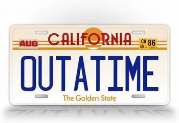 SignsAndTagsOnline Kalifornijos Outatime Replika Auto Žymeklį Atgal į Ateitį Filmą Delorean Licencijos Plokštė