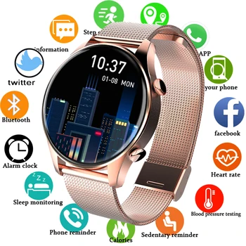 Smartwatch Vyrai Moterys Smart Žiūrėti 2021 Širdies ritmas, kraujo spaudimas 