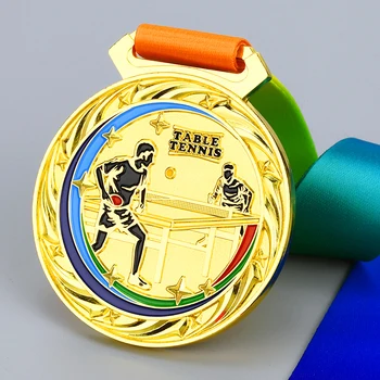 Stalo Tenisas Medalis Vaikų Aukso Medalis, Čempionato Aukso Medalis, Sidabro, Bronzos Ping Pong Kamuolys Medaliai Sporto Suvenyrai Nemokamai Spausdinti