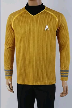 Star Cosplay Žygį Kostiumas Captain Kirk O-Kaklo Marškinėliai, Megztiniai Vienodą Vyrams Halloween Carnival