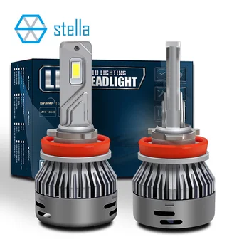 Stella 2vnt 16000LM 65W 12V/24V LED CANBUS automobilių žibintų lemputės H4, H7, H8/H11 HB3/9005 80mil didelis lustas 6000k LED lempos auto