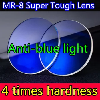 Super Kietas MR-8 Serija Kietumas Stabdžių Mėlyna Šviesa Objektyvas Plonas 1.56 1.61 1.67 Dervos HMC Optinis Trumparegystė Toliaregystė Receptinių Lęšius