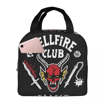 Svetimas 4 Hellfire Klubo Logotipas Pietūs Krepšiai Vandeniui Izoliuoti Drobės Aušintuvas Šilumos Iškylą Darbo Nešti Moterims, Vaikams
