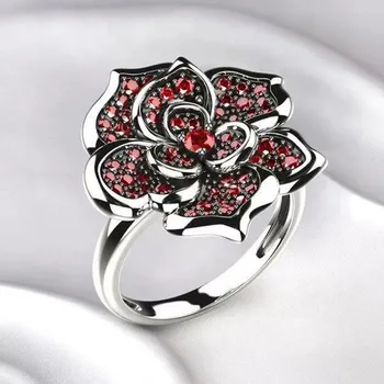 Tendencija Žiedas, Moterų, Prabangos Strazdų su Širdies formos Gėlių Bohemijos Romantiškos Meilės Rožių Moterų Piršto Žiedą